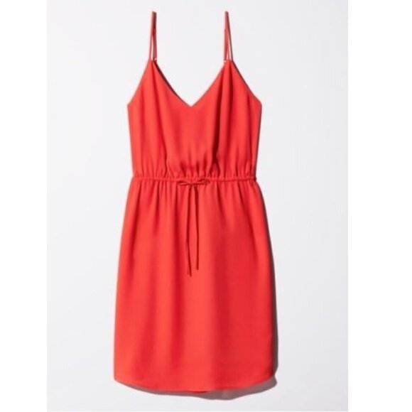 ARITZIA Babaton Casimir Dress Sleeveless V-Neck Coral Pink Size XS - Picture 1 of 10